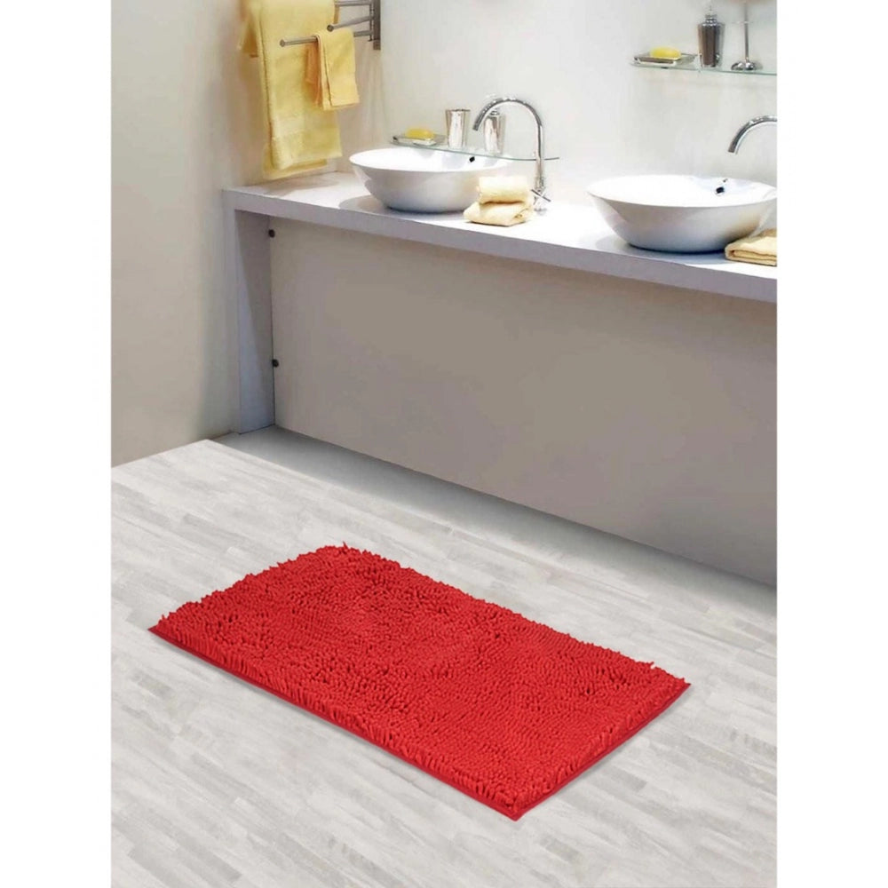 PKR Kart Solid Polyester Bathmat (Red)