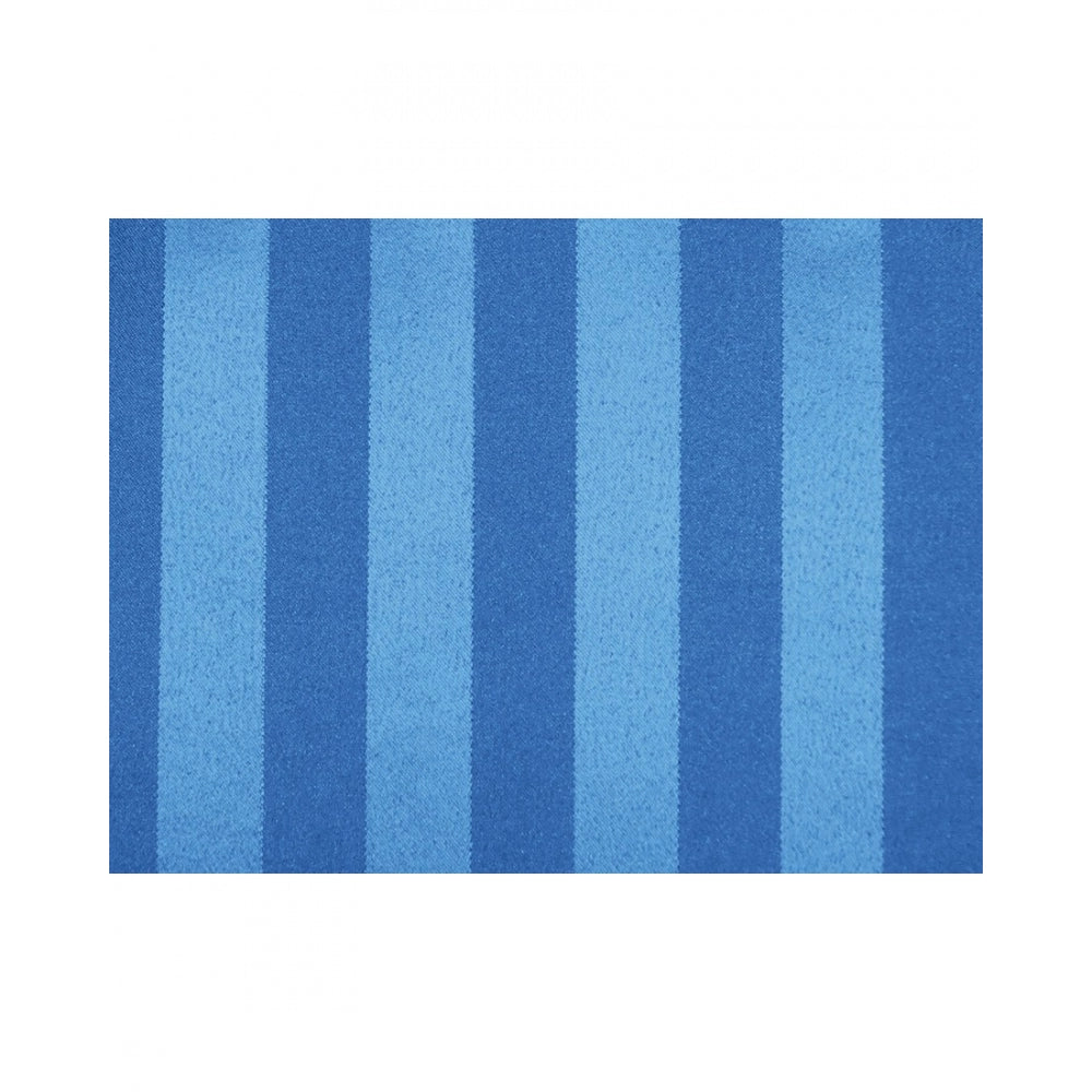 PKR Kart Striped Polyester Plain Shower Curtains with Plastic Eyelets (Blue)