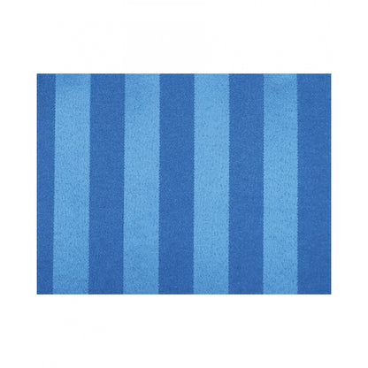 PKR Kart Striped Polyester Plain Shower Curtains with Plastic Eyelets (Blue)