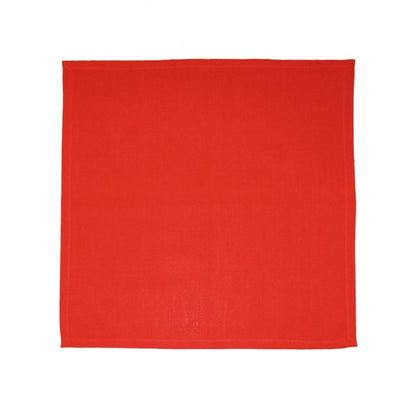 PKR Kart Solid Cotton Place Mats and Napkin Sets (Red)