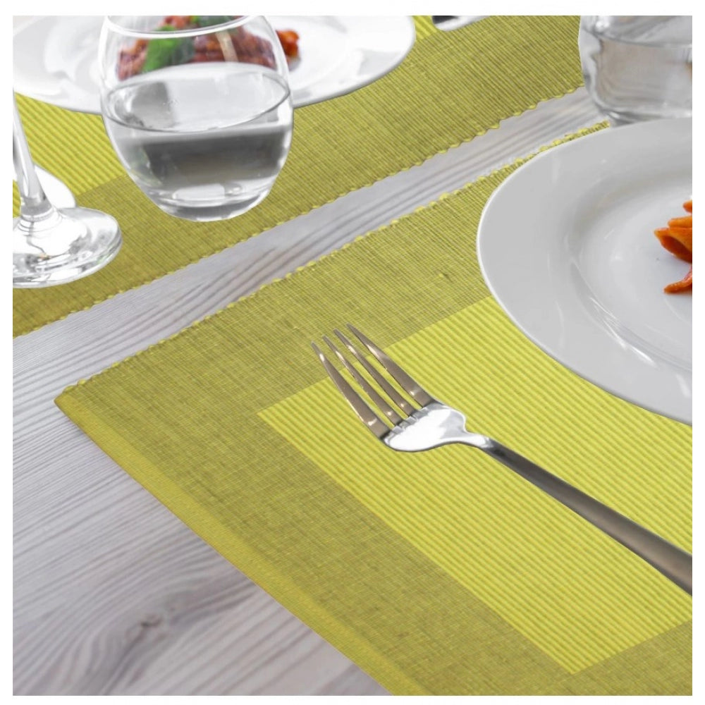 PKR Kart Ribbed Cotton Place Mats Sets (Green)