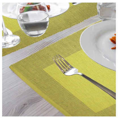 PKR Kart Ribbed Cotton Place Mats Sets (Green)