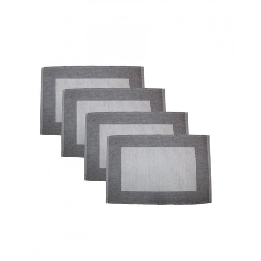 PKR Kart Ribbed Cotton Place Mats Sets (Grey)
