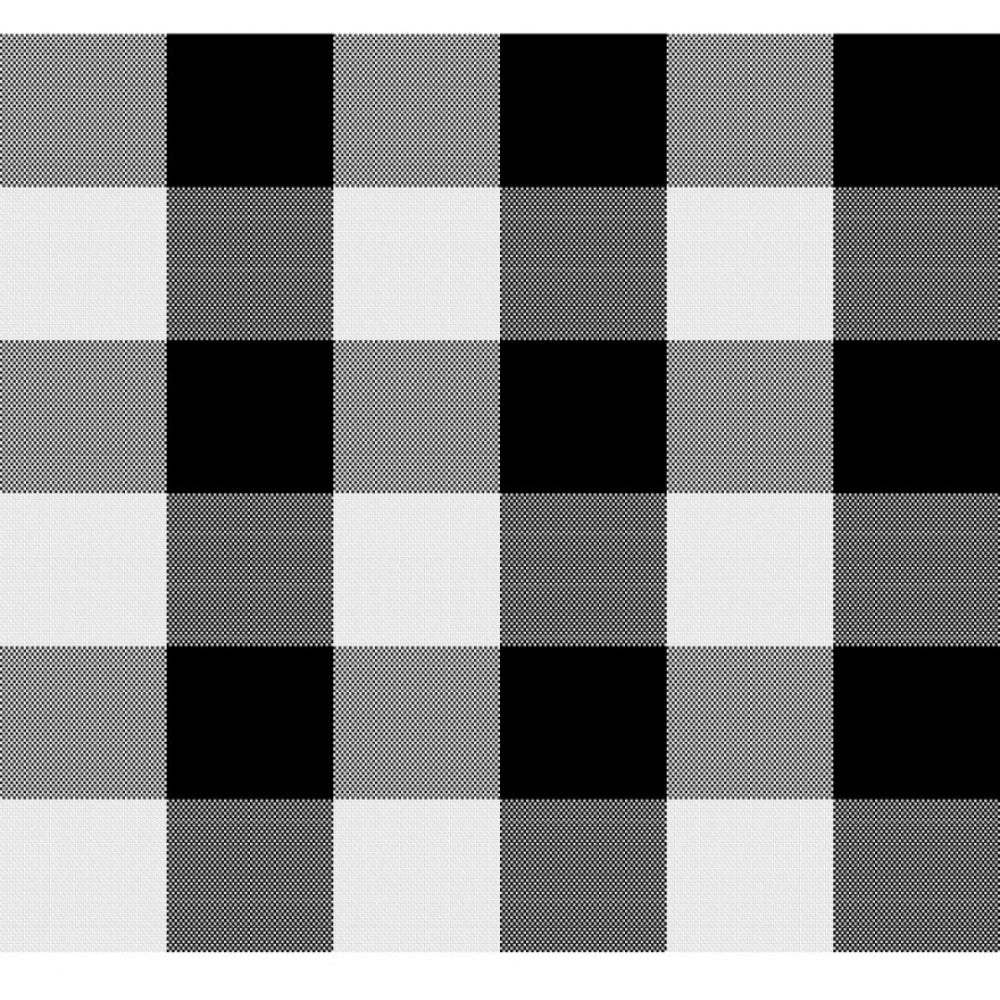 PKR Kart Checked Cotton Place Mats Sets (Black &amp; White)