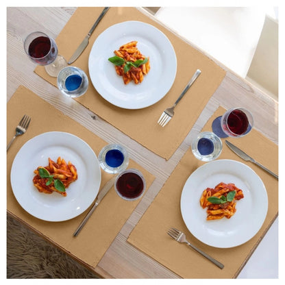 PKR Kart Ribbed Cotton Place Mats Sets (Beige)