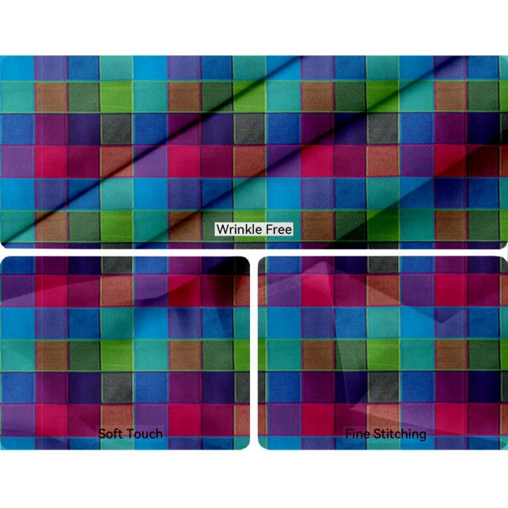 PKR Kart Checked Cotton Checks Table Cloth (Multicolor)