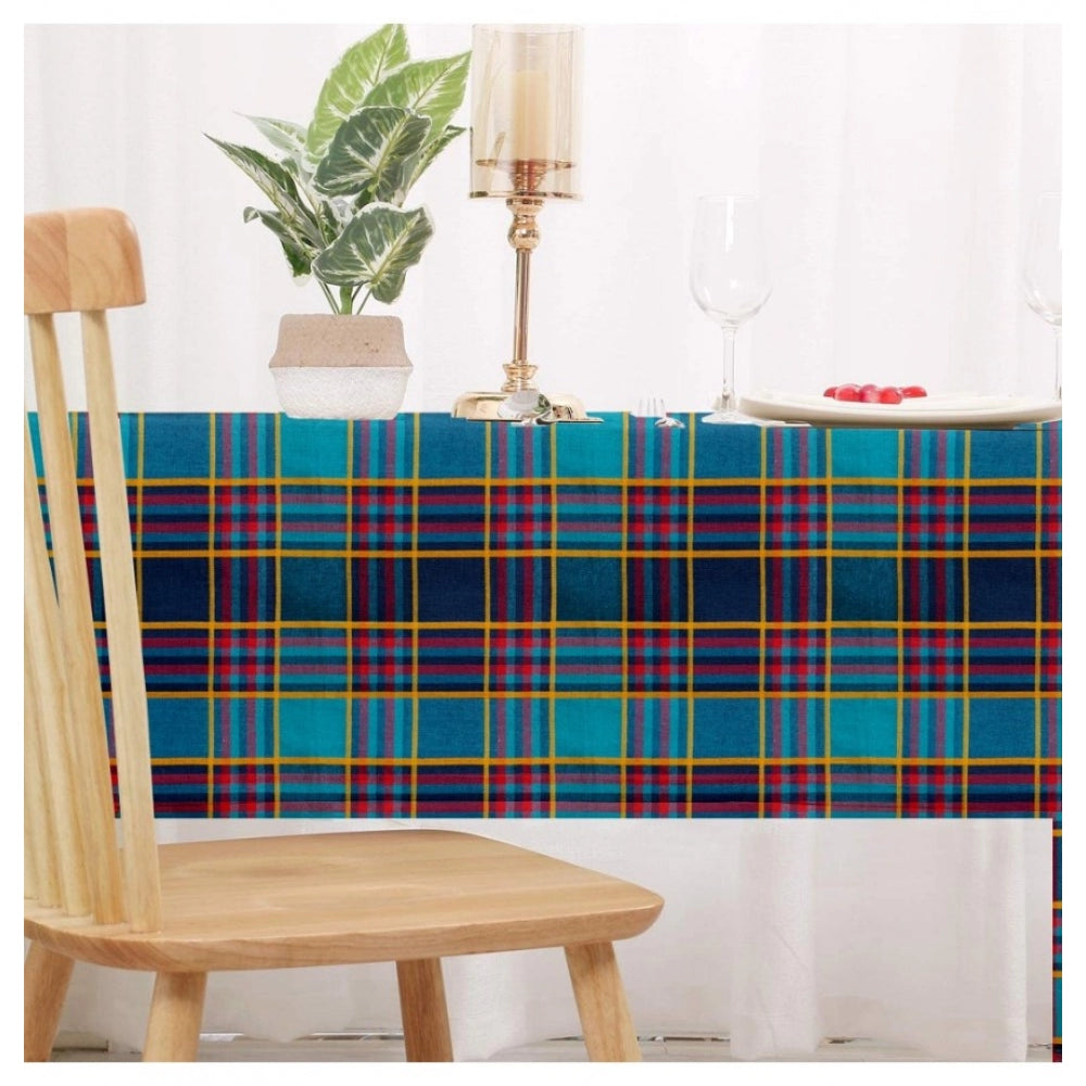 PKR Kart Checked Cotton Checks Table Cloth (Multicolor)