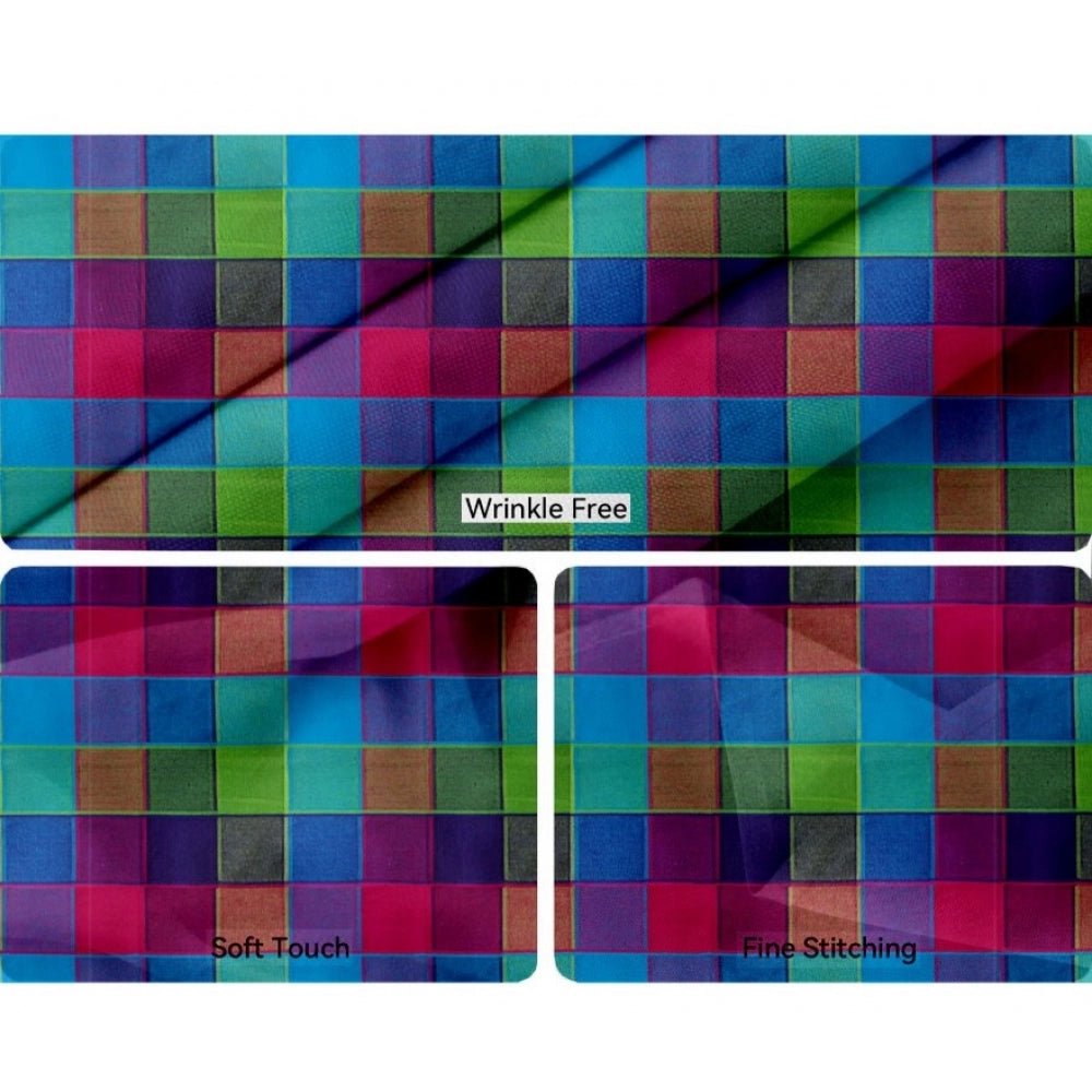 PKR Kart Checked Cotton Checks Table Cloth (Multicolor)