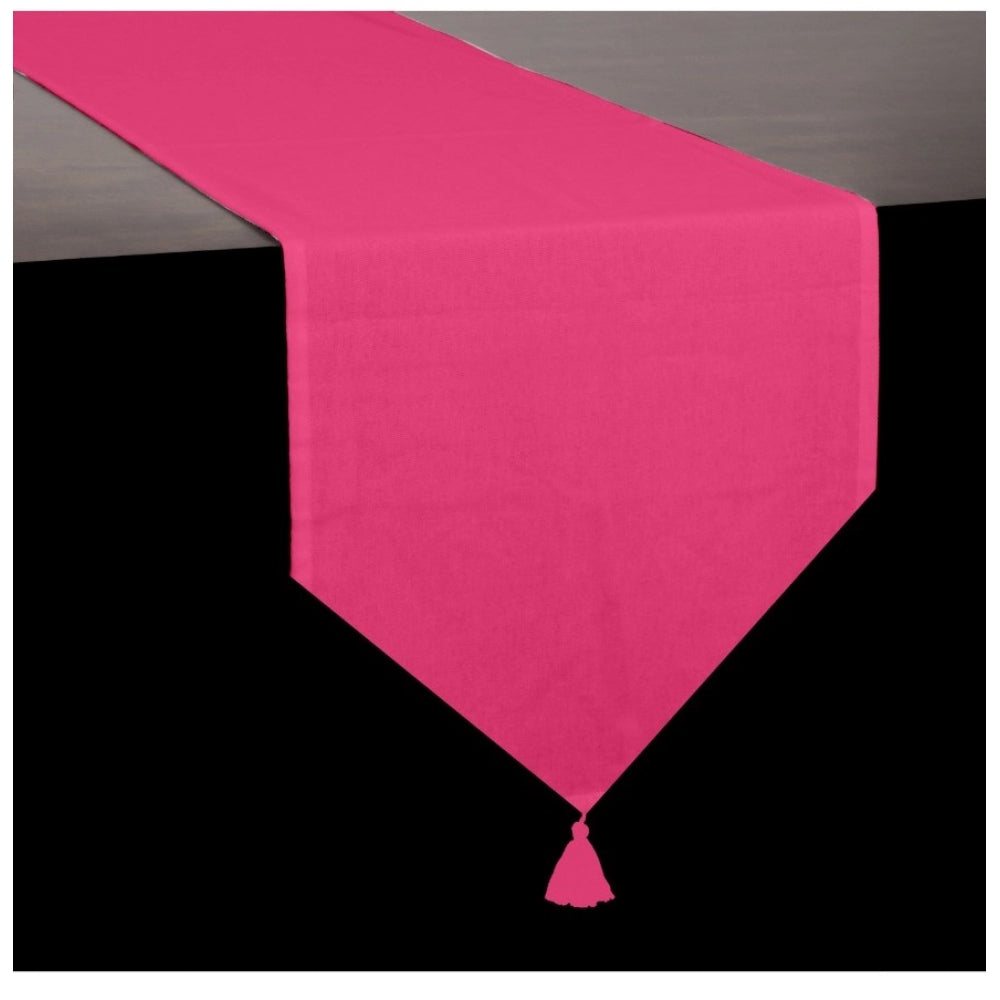 PKR Kart Solid Cotton Table Runners (Dark Pink)