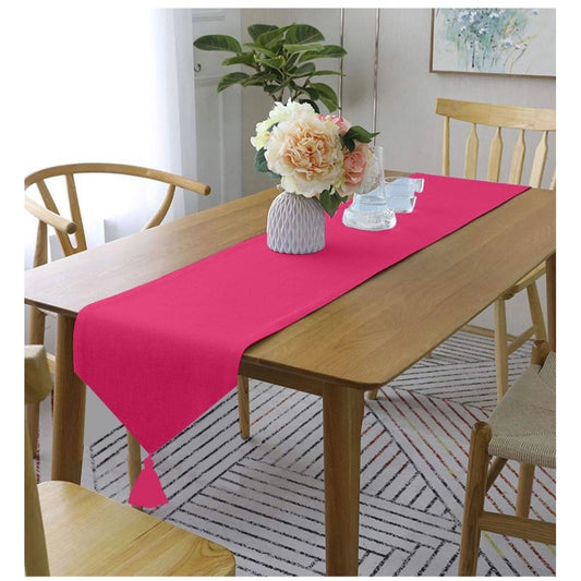 PKR Kart Solid Cotton Table Runners (Dark Pink)