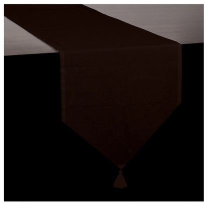 PKR Kart Solid Cotton Table Runners (Dark Brown)
