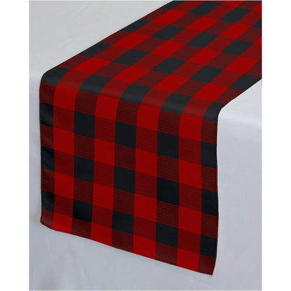 PKR Kart Checked Cotton Table Runners (Red &amp; Black)