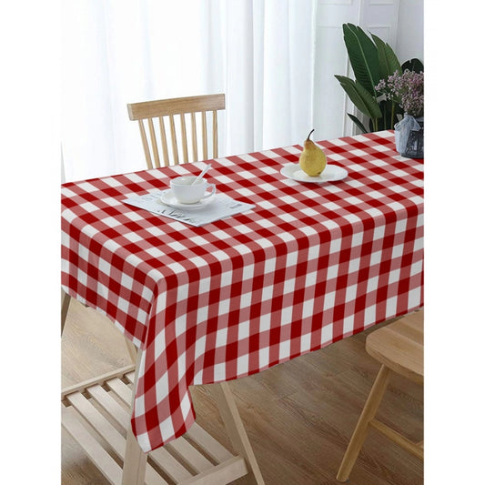 PKR Kart Checked Cotton Checks Table Cloth (Red)