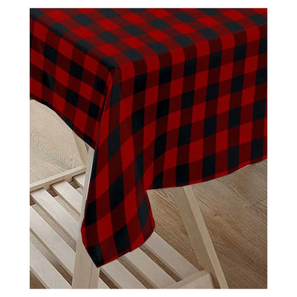 PKR Kart Checked Cotton Checks Table Cloth (Red &amp; Black)
