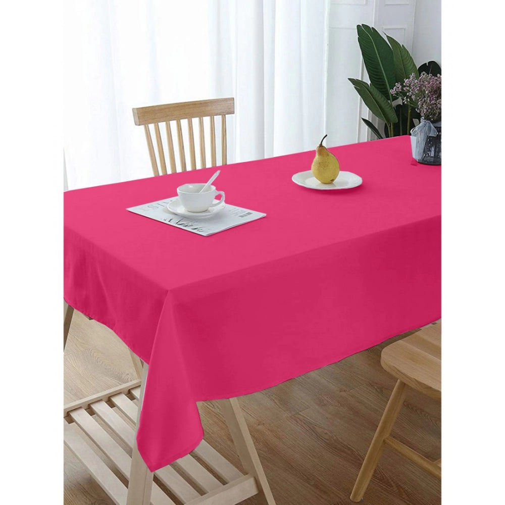 PKR Kart Solid Cotton Plain Table Cloth (Pink)