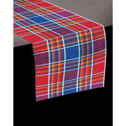 PKR Kart Checked Cotton Table Runners (Multicolor)