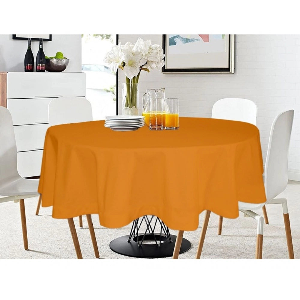 PKR Kart Solid Cotton Plain Table Cloth (Orange)