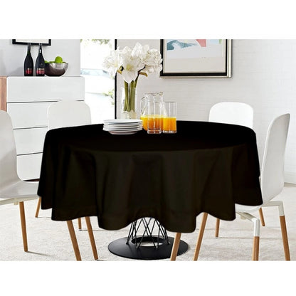 PKR Kart Solid Cotton Plain Table Cloth (Black)