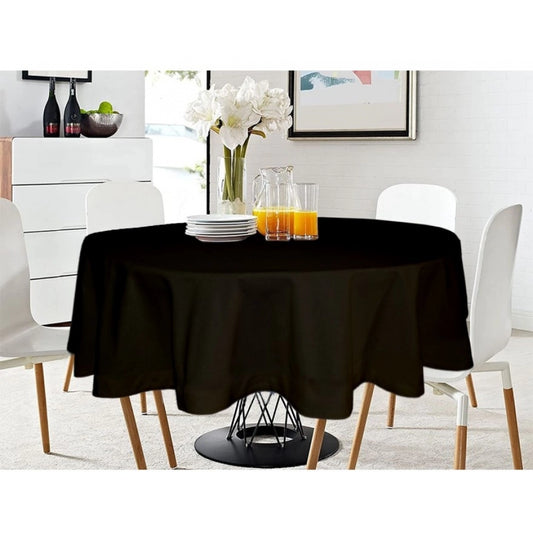 PKR Kart Solid Cotton Plain Table Cloth (Black)