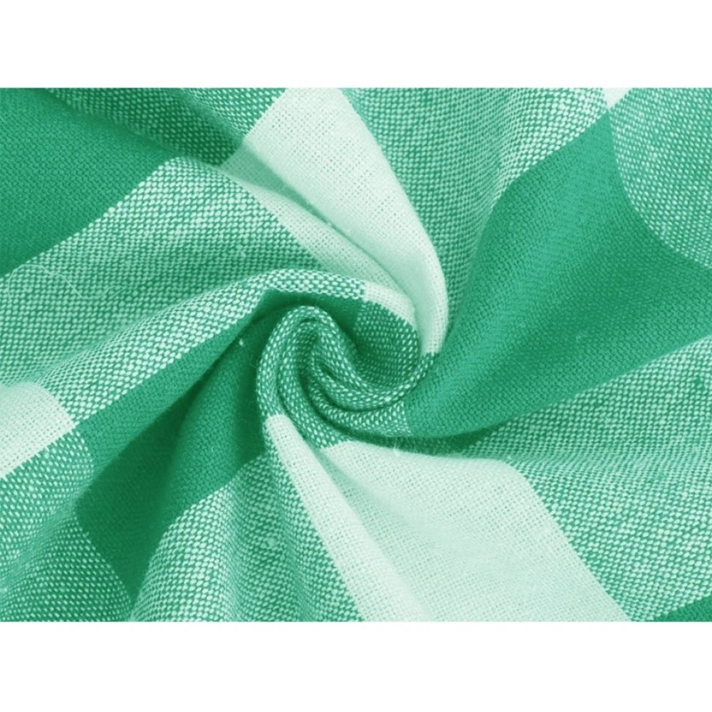 PKR Kart Checked Cotton Checks Table Cloth (Green)