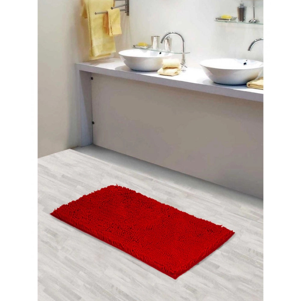 PKR Kart Solid Polyester Bathmat (Red)