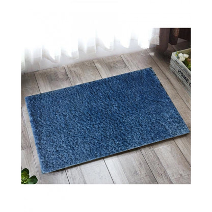 PKR Kart Solid Polyester Bathmat (Blue)
