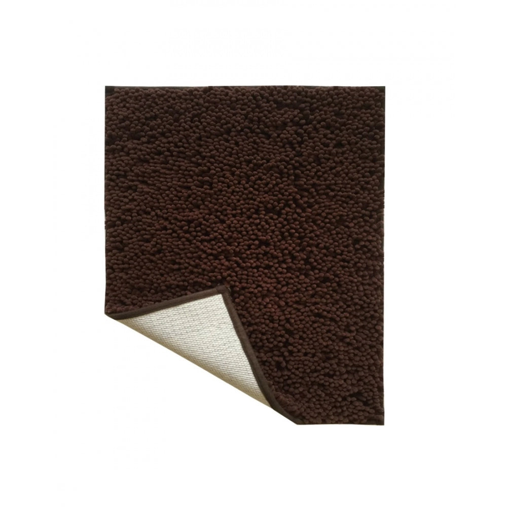 PKR Kart Solid Polyester Bathmat (Brown)