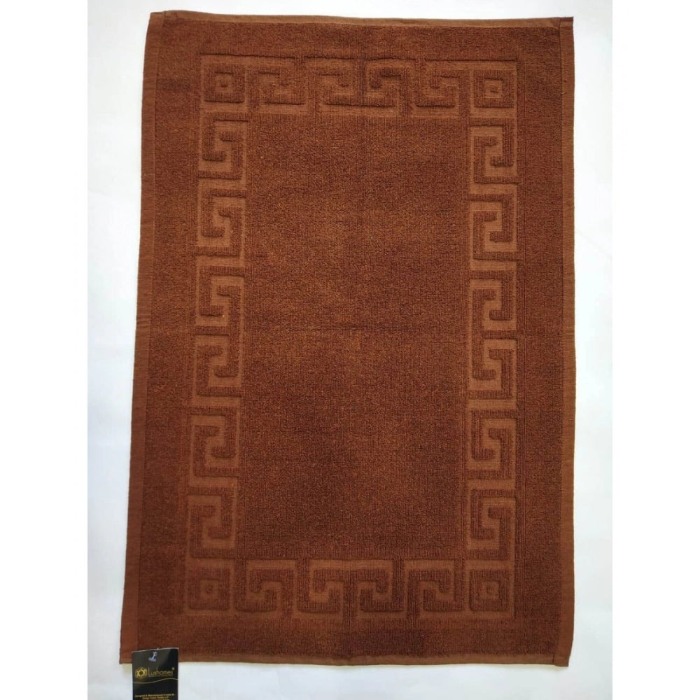 PKR Kart Solid Cotton Hotel Bathmats (Brown)