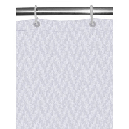 PKR Kart Waves Polyester Plain Shower Curtains with Plastic Eyelets (White)
