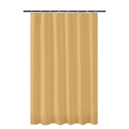 PKR Kart Waves Polyester Plain Shower Curtains with Plastic Eyelets (Beige)
