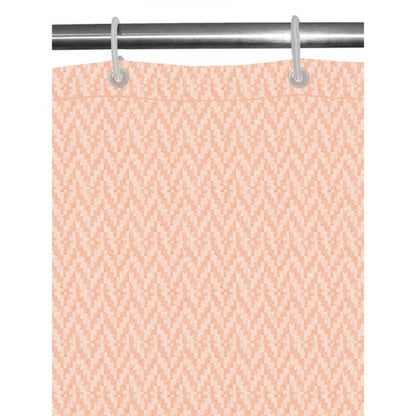 PKR Kart Waves Polyester Plain Shower Curtains with Plastic Eyelets (Peach)