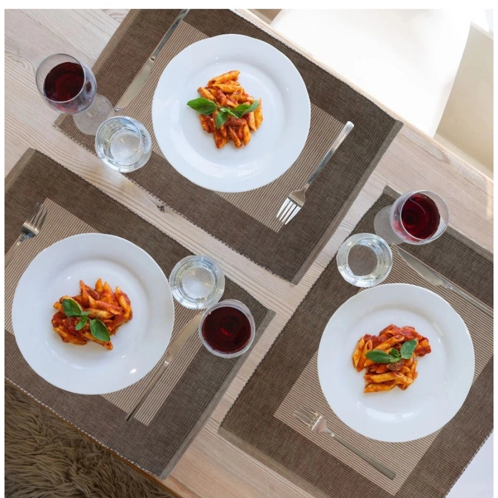 PKR Kart Ribbed Cotton Place Mats Sets (Beige)