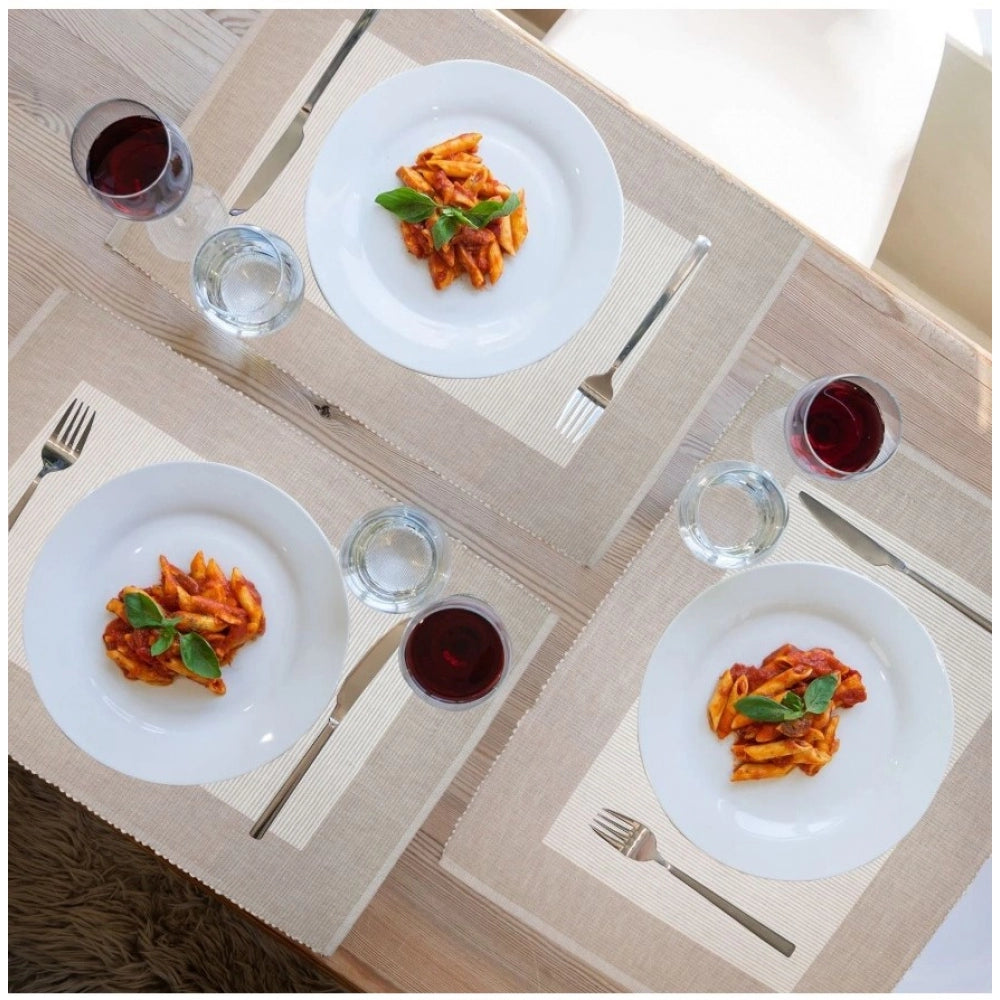 PKR Kart Ribbed Cotton Place Mats Sets (Cream)