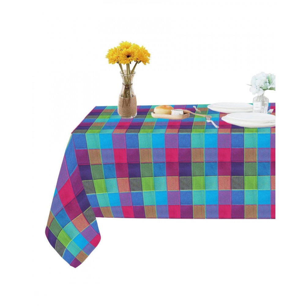 PKR Kart Checked Cotton Checks Table Cloth (Multicolor)