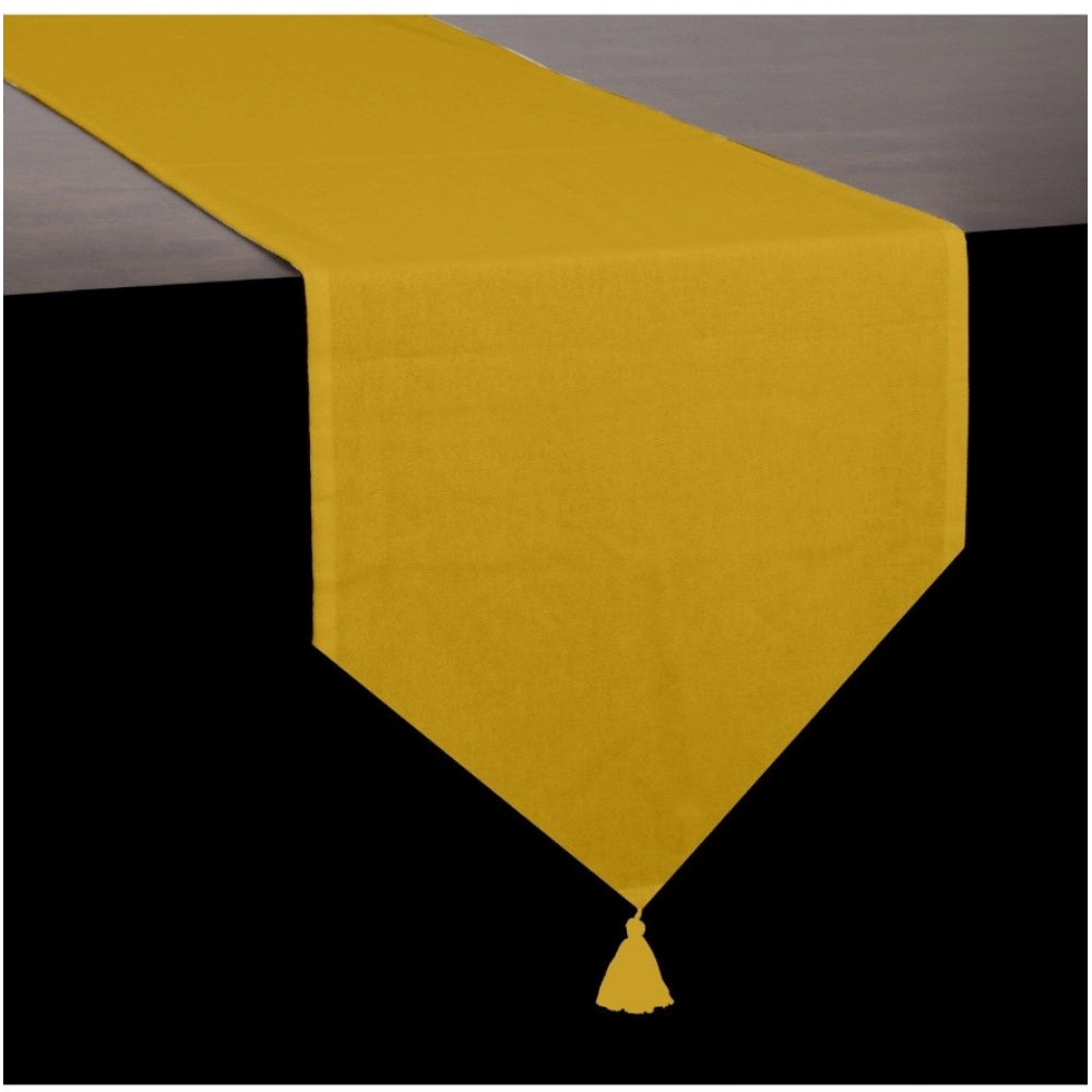 PKR Kart Solid Cotton Table Runners (Mustard)