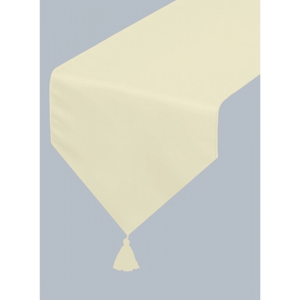 PKR Kart Solid Cotton Table Runners (Beige)
