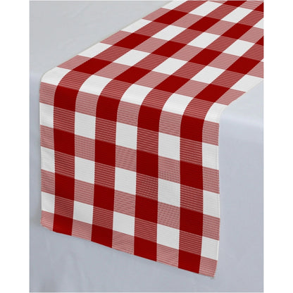PKR Kart Checked Cotton Table Runners (Red)