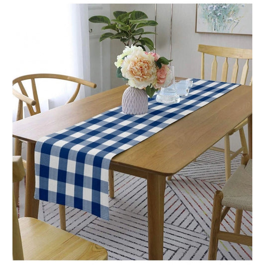 PKR Kart Checked Cotton Table Runners (Royal Blue)