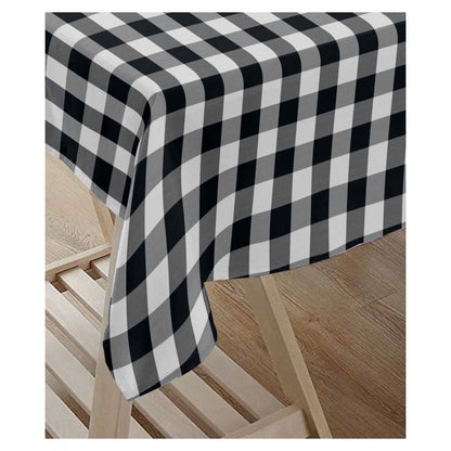 PKR Kart Checked Cotton Checks Table Cloth (Black)