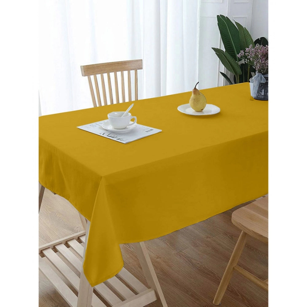 PKR Kart Solid Cotton Plain Table Cloth (Dark Yellow)