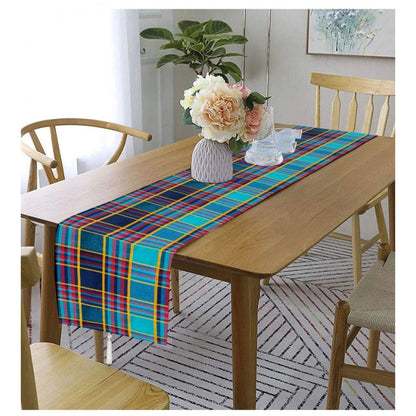 PKR Kart Checked Cotton Table Runners (Multicolor)