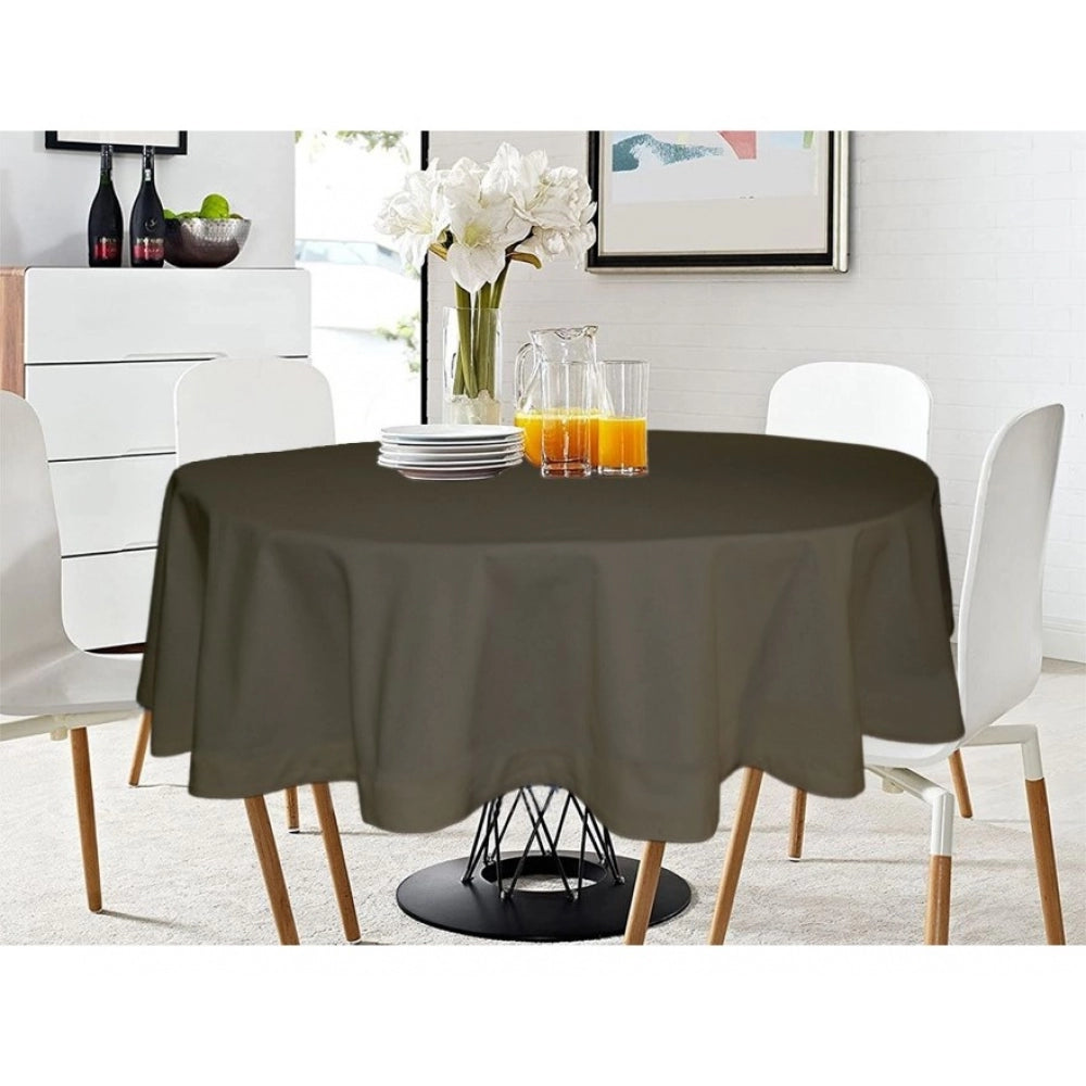 PKR Kart Solid Cotton Plain Table Cloth (Dark Grey)