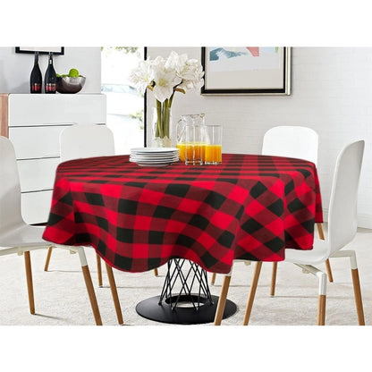 PKR Kart Checked Cotton Checks Table Cloth (Red &amp; Black)