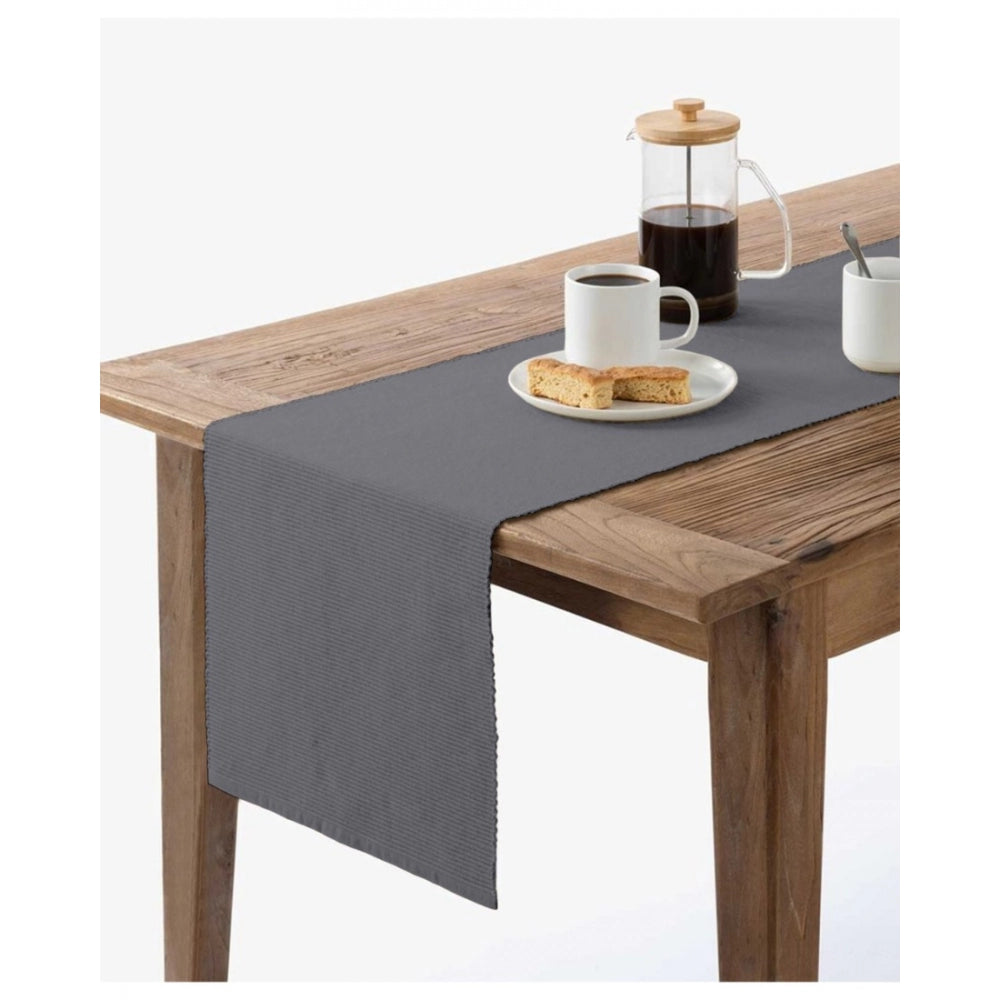 PKR Kart Ribbed Cotton Table Runners (Grey)