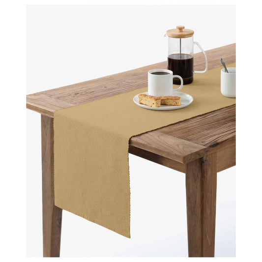PKR Kart Ribbed Cotton Table Runners (Beige)