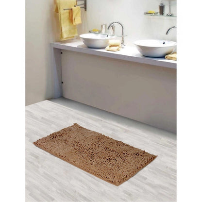PKR Kart Solid Polyester Bathmat (Beige)