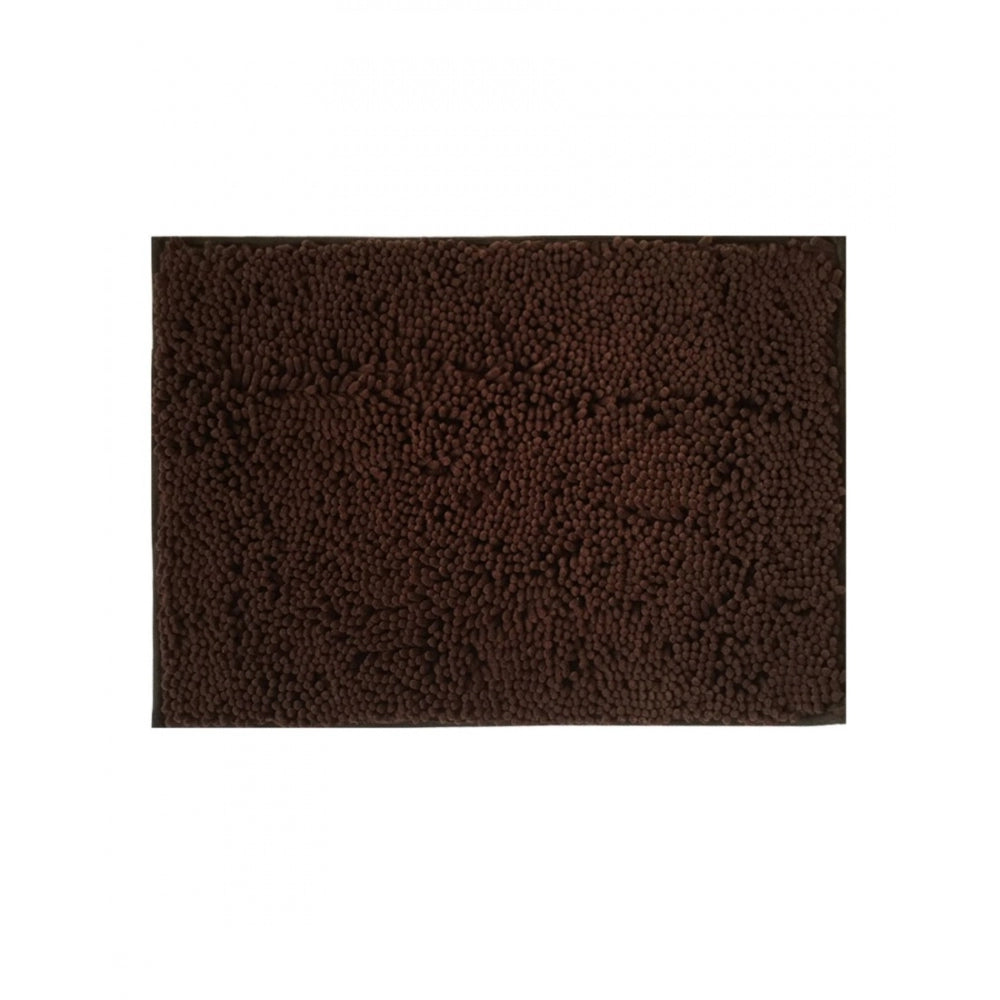 PKR Kart Solid Polyester Bathmat (Brown)