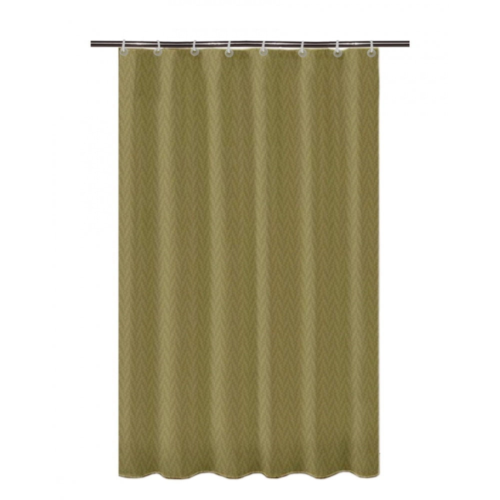 PKR Kart Waves Polyester Plain Shower Curtains with Plastic Eyelets (Light Green)
