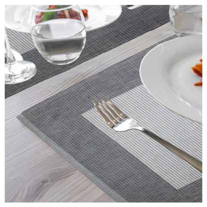 PKR Kart Ribbed Cotton Place Mats Sets (Grey)