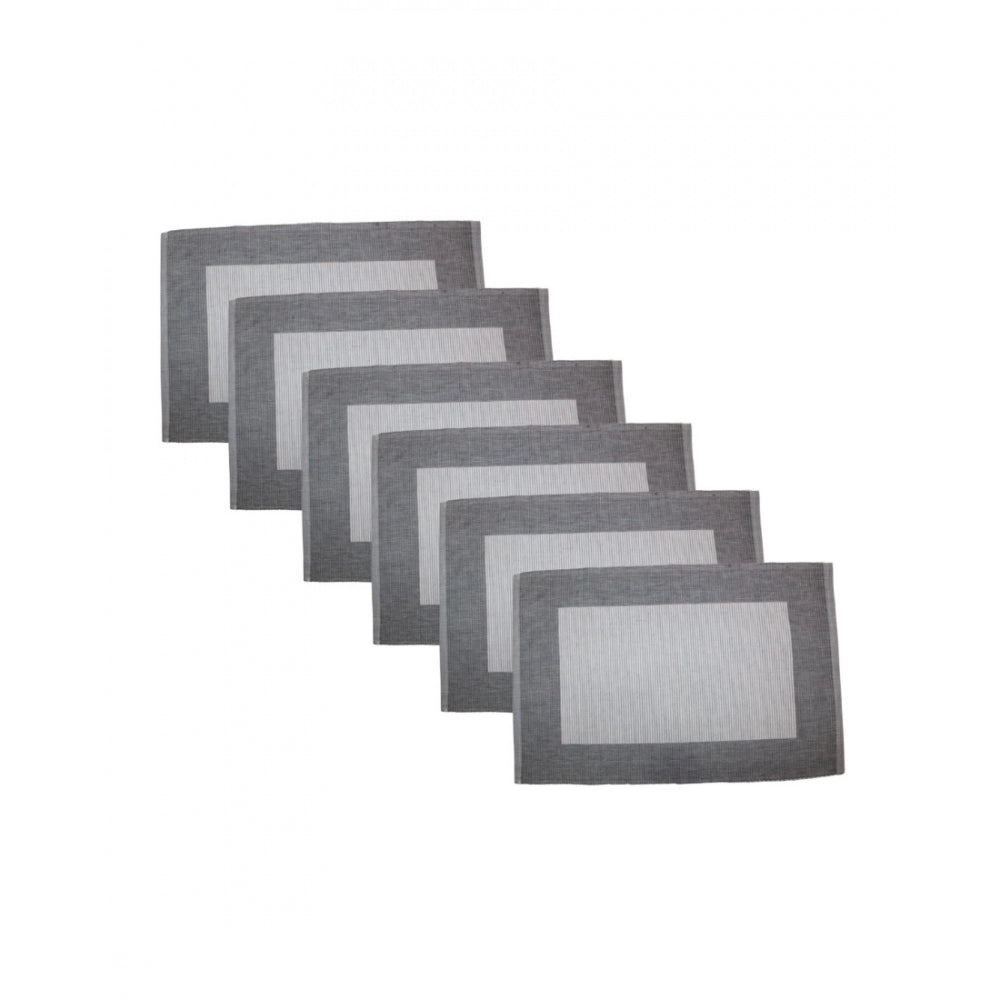 PKR Kart Ribbed Cotton Place Mats Sets (Grey)